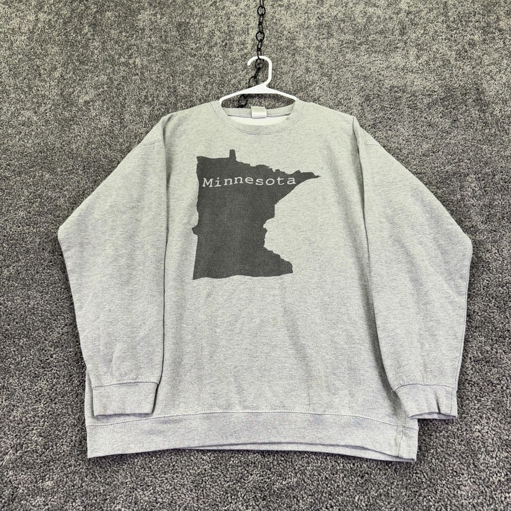 Brisco Brands Sweatshirt Mens XL Gray Fleece Pullover Minnesota State Graphic